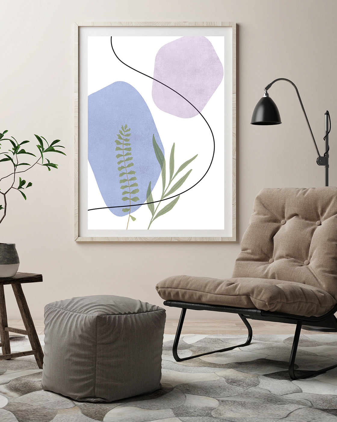 Blätter vor abstrakten Formen II