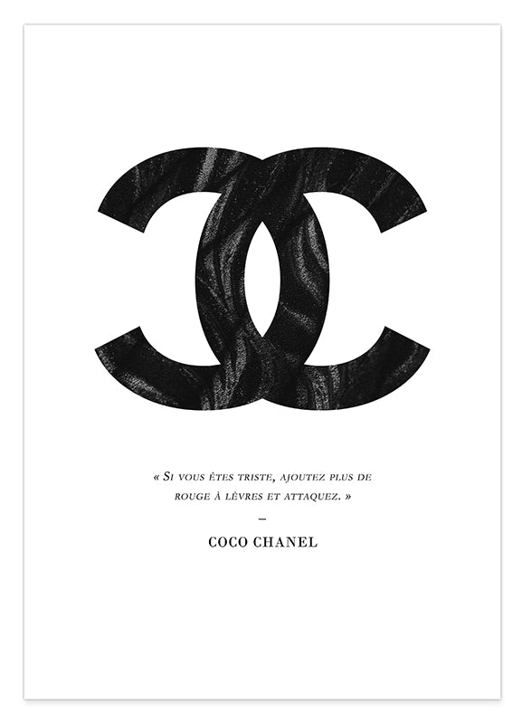 Zitat von Coco Chanel - Mode-Ikone - Schwarz-Weiß Hover Image