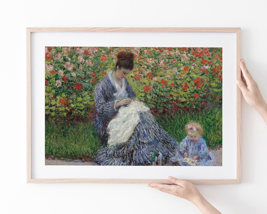 Claude Monet - Camille Monet und ein Kind im Garten des Künstlers in Argenteuil