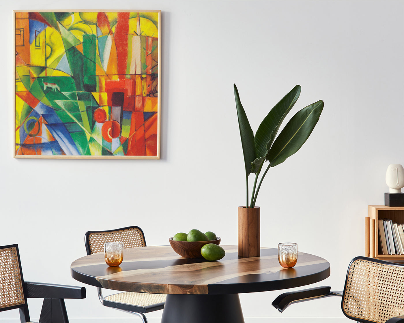 Franz Marc - Landschaft mit Haus, Hund und Rind (1914)