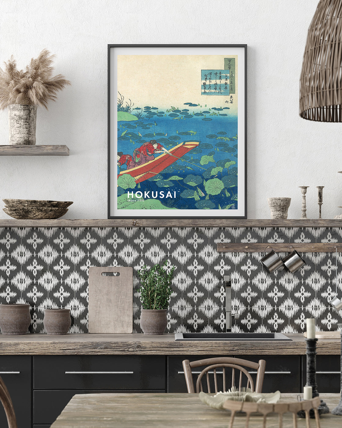 Katsushika Hokusai - Museum-Poster II Gedicht von Funya no Asayasu
