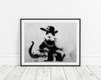 Banksy - Ratte mit Ghettoblaster Rat Graffiti Kunst Street Art