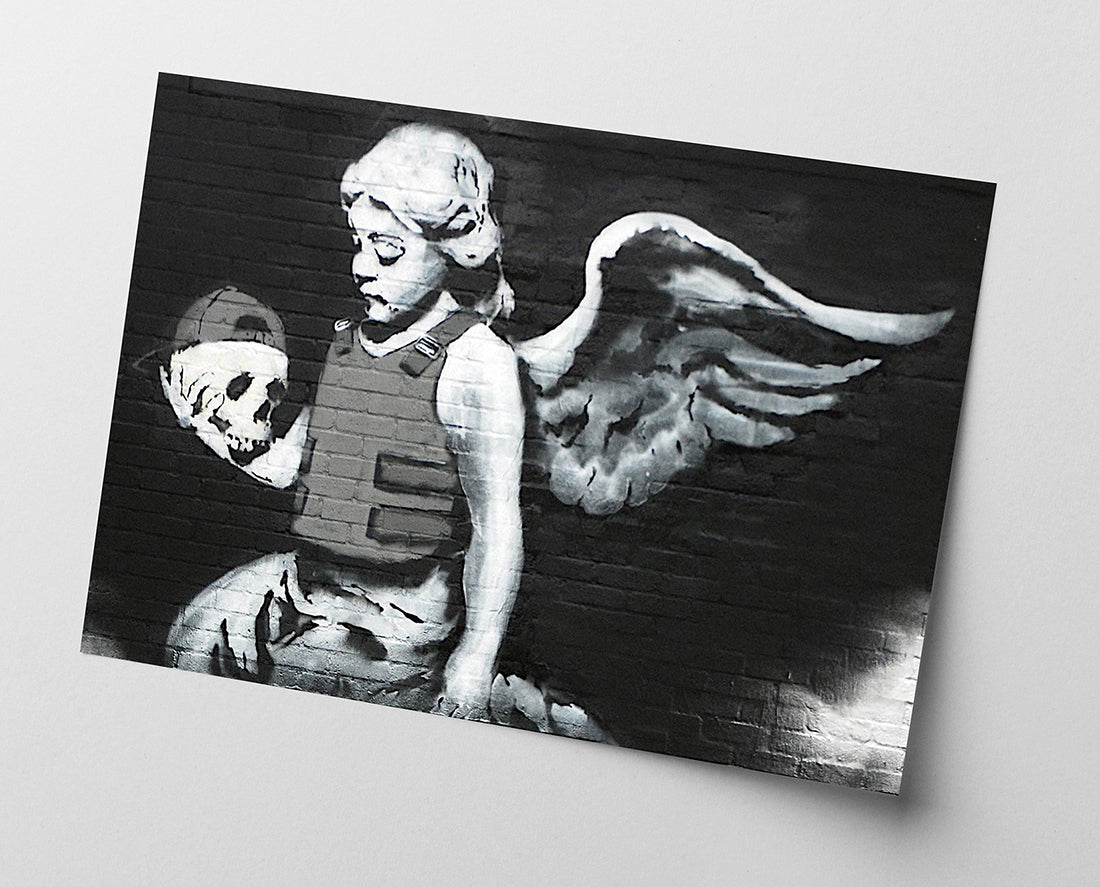 Banksy - Engel mit Totenkopf Death Angel Street Art Graffiti
