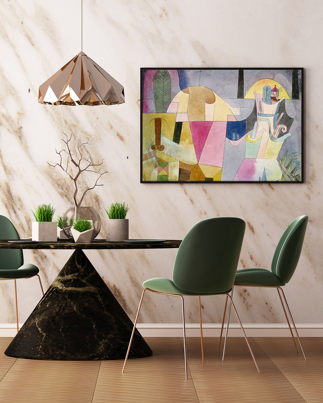 Paul Klee - Schwarze Säulen in der Landschaft (1919)