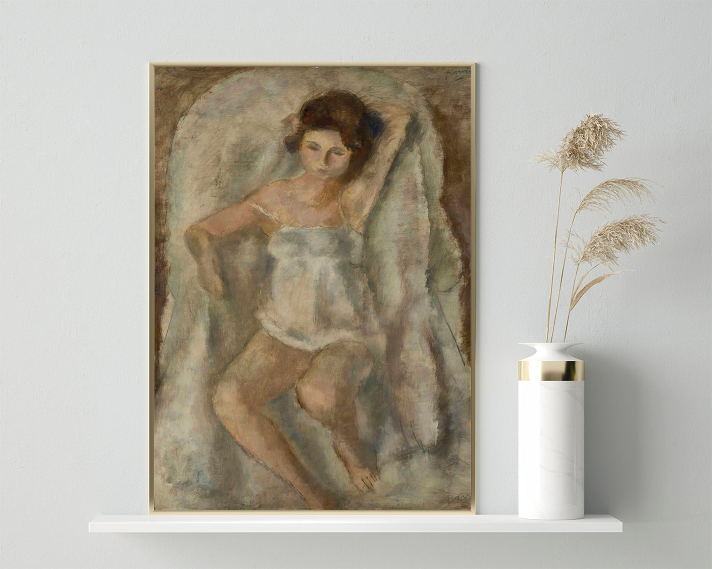 Jules Pascin - Liegende Frau im Nachhemd