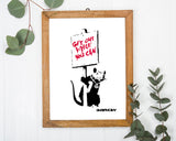 Banksy - Museum-Poster Get out while you can - Ratte mit Schild