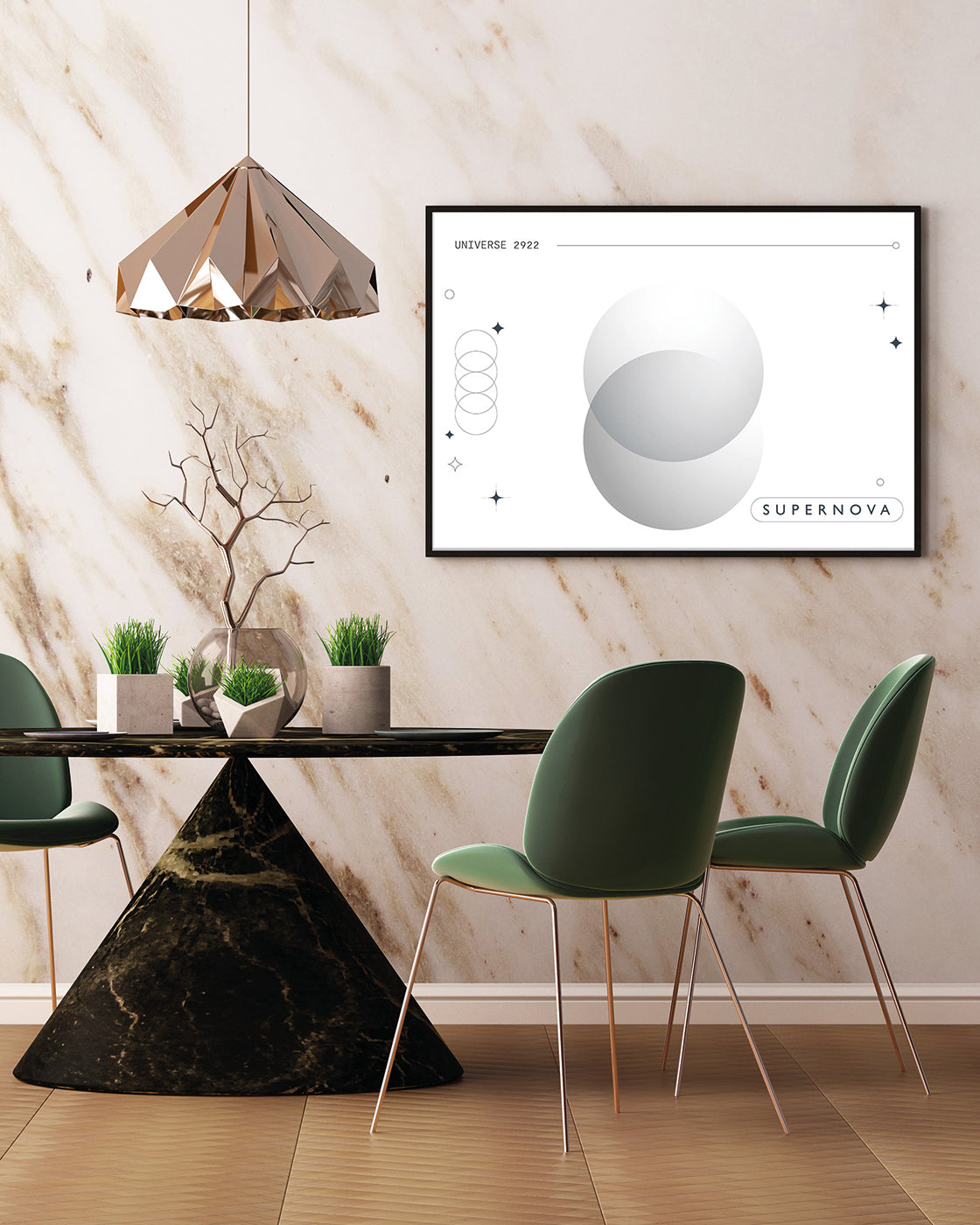 Supernova - Kreise in Grau