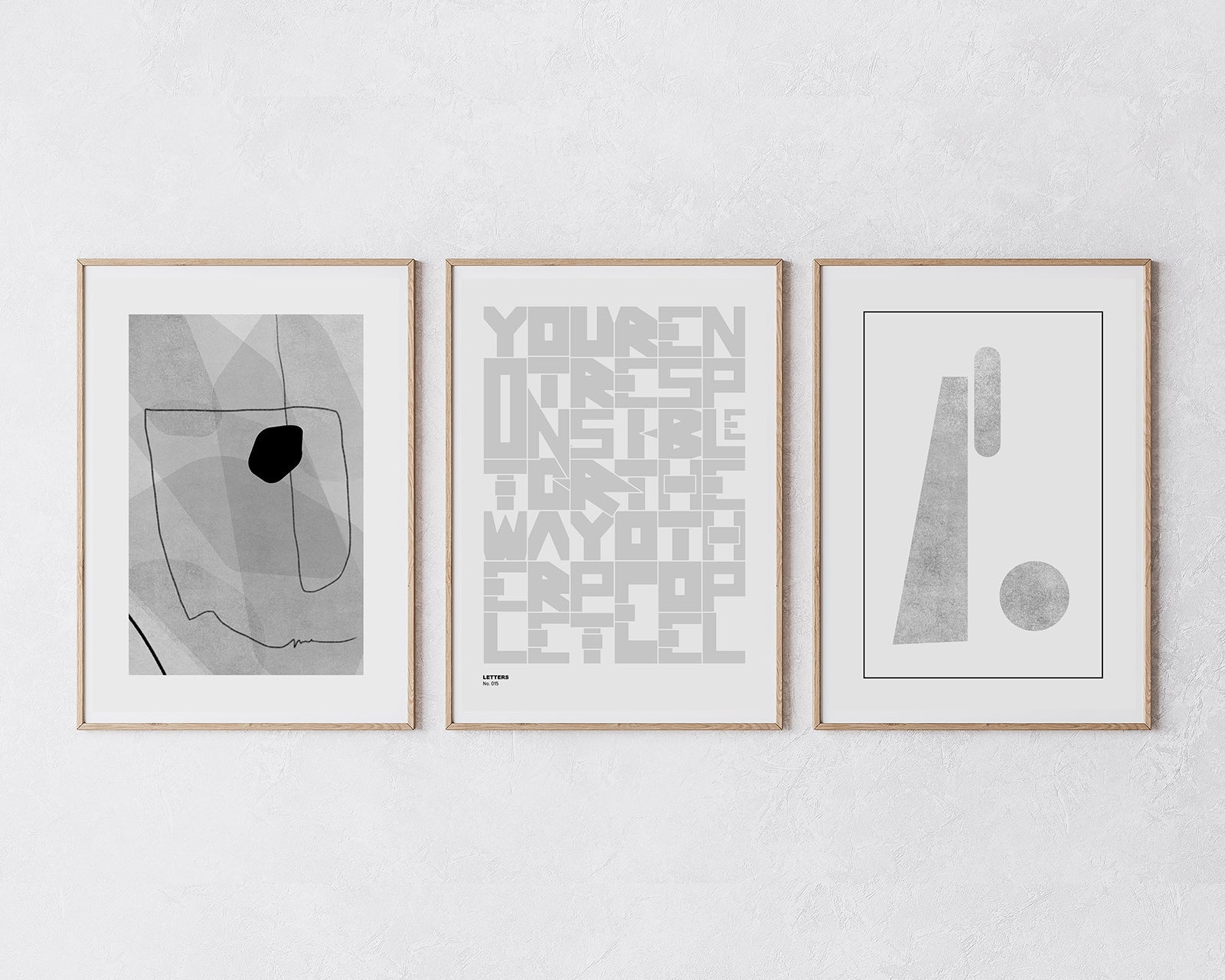 Poster-Set "Abstrakt in Grau"