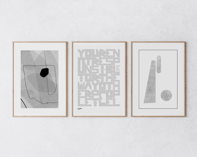 Poster-Set "Abstrakt in Grau" Hover Image