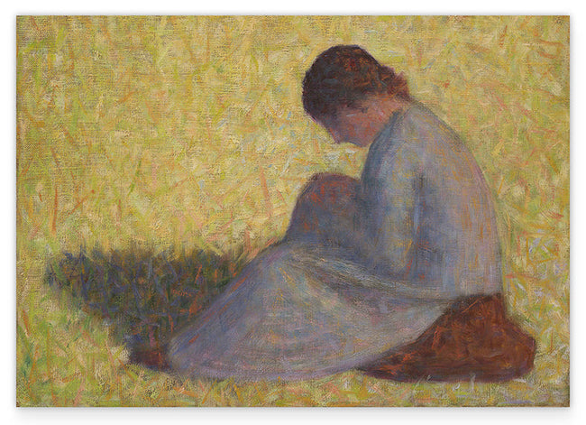 Georges Seurat - Bäuerin im Gras sitzend Hover Image