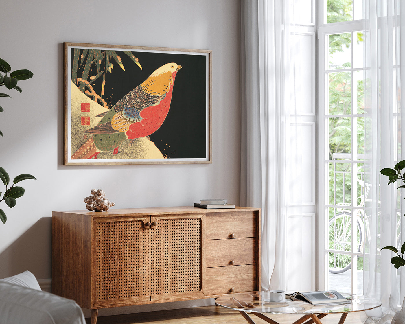 Itō Jakuchū - Vogel auf schwarzem Hintergrund