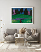 Alexej von Jawlensky - Dunkle Bäume über grünem Hang