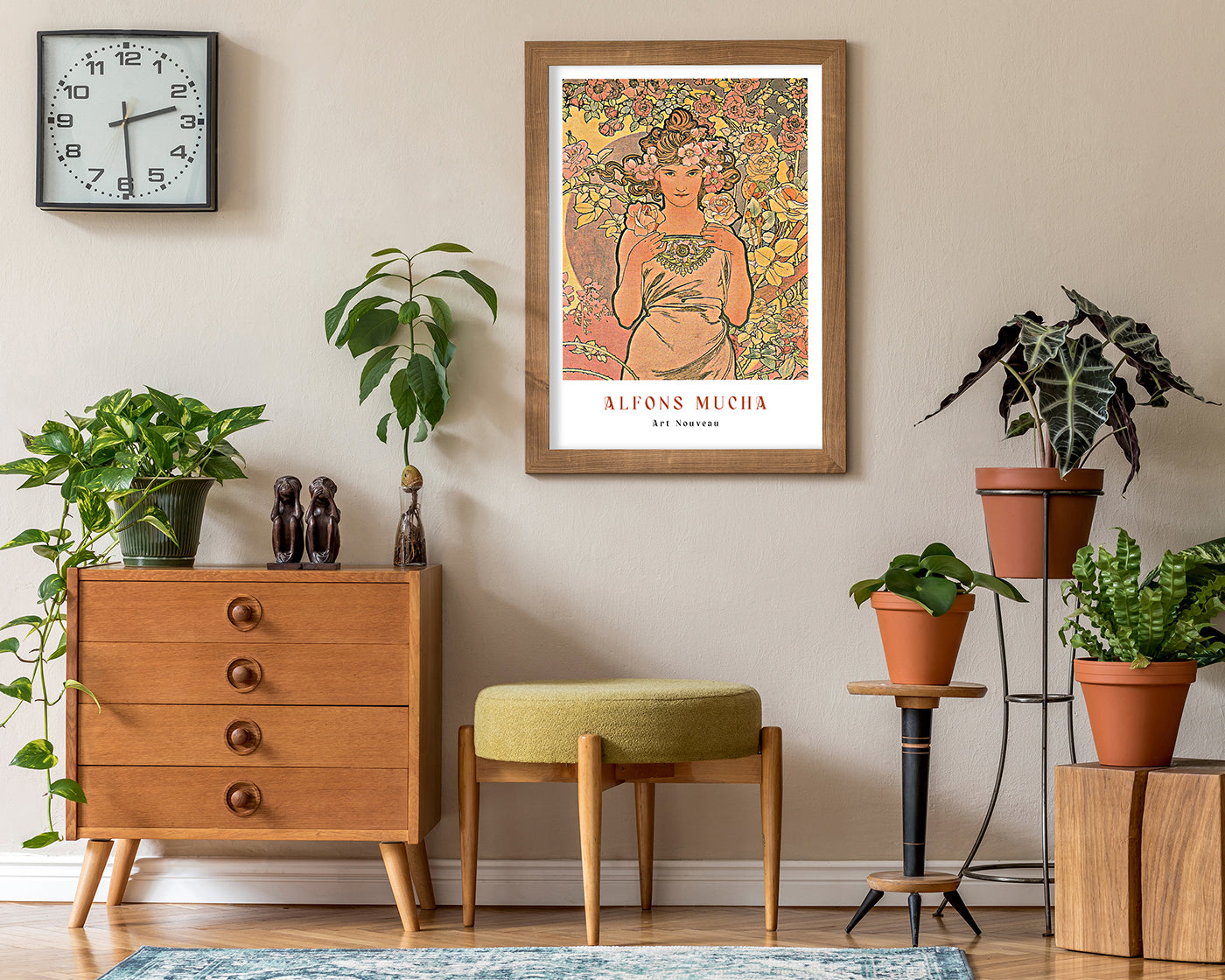 Alfons Mucha - Museum-Poster Frau mit Blumen II