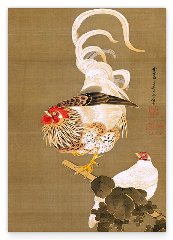 Itō Jakuchū - Hahn und Henne Hover Image