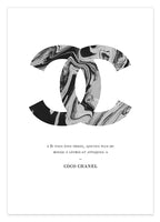 Zitat von Coco Chanel - Mode-Ikone - Schwarz-Weiß