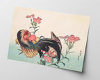 Katsushika Hokusai - Hahn, Henne und Nadeshiko