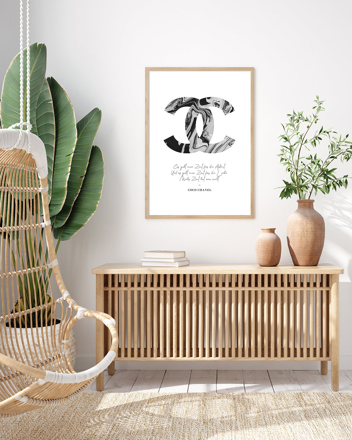 Zitat von Coco Chanel - Mode-Ikone - Schwarz-Weiß