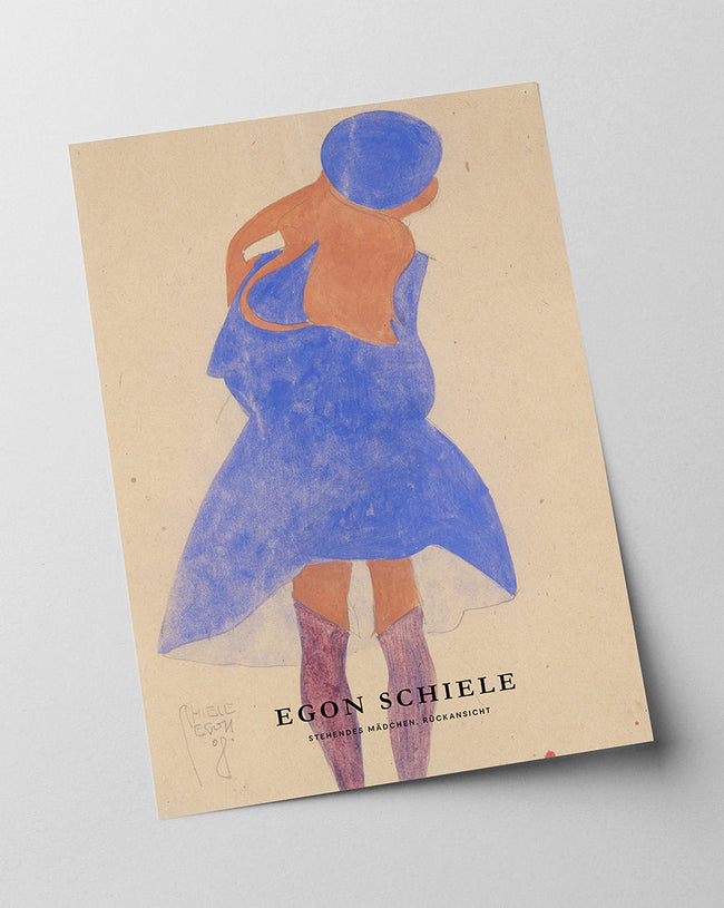 Egon Schiele - Museum-Poster II Stehendes Mädchen, Rückansicht Main Image