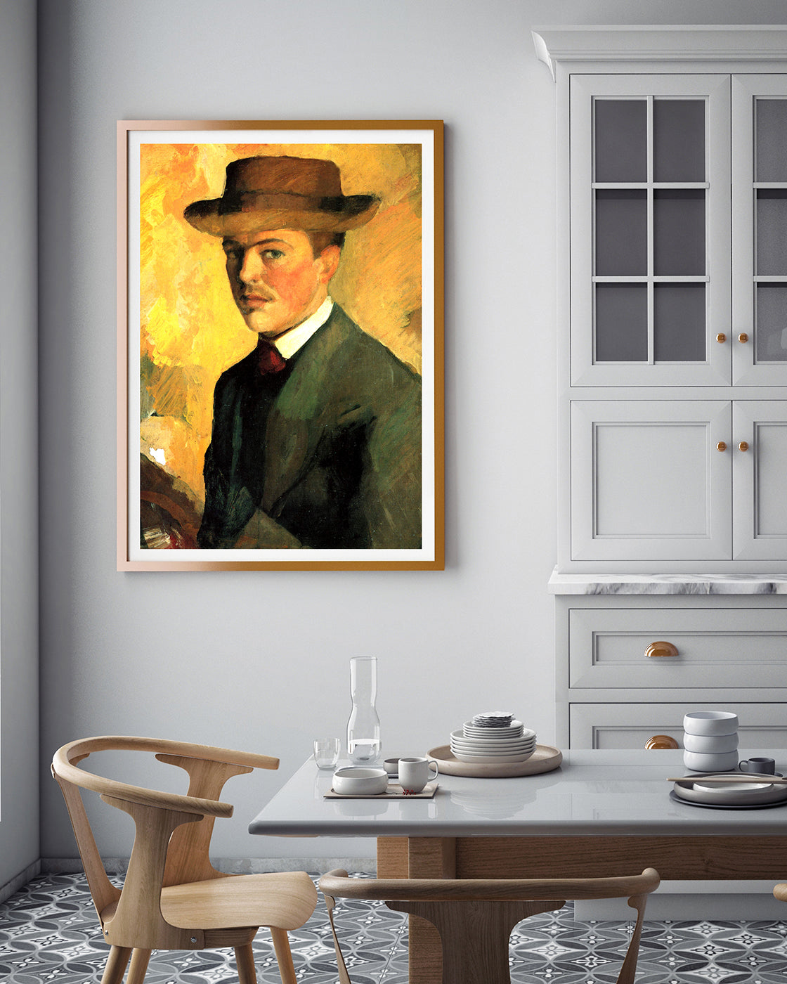 August Macke - Selbstportrait mit Hut