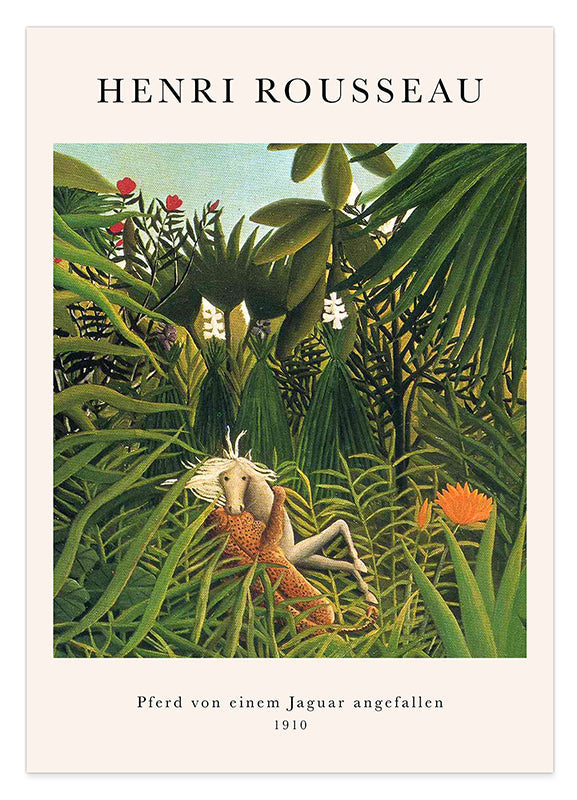 Henri Rousseau - Museum-Poster Pferd von einem Jaguar angefallen