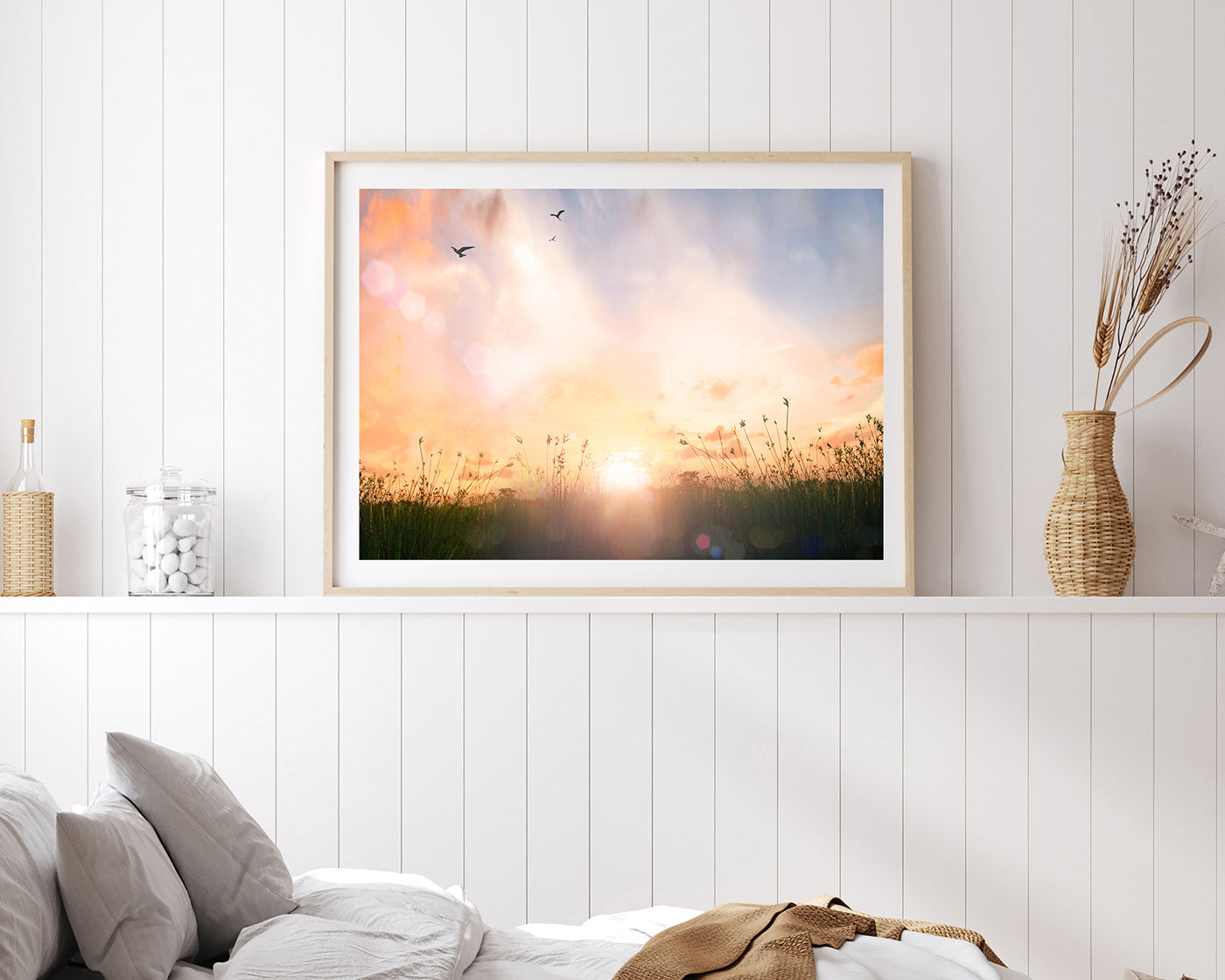 Sonnenstrahlen auf einer Wiese