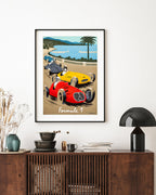 Pierre Fix-Masseau - Art Deco Werbeplakat - Formel 1 Côte d'Azur