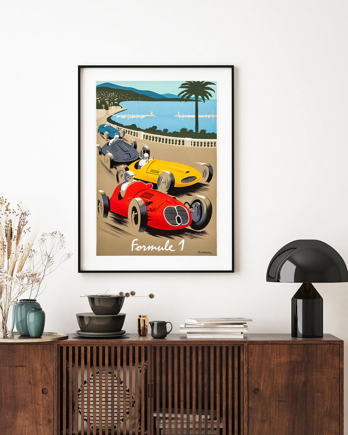 Pierre Fix-Masseau - Art Deco Werbeplakat - Formel 1 Côte d'Azur