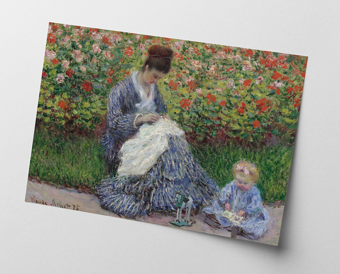 Claude Monet - Camille Monet und ein Kind im Garten des Künstlers in Argenteuil