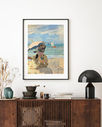 Claude Monet - Camille sitzt am Strand von Trouville