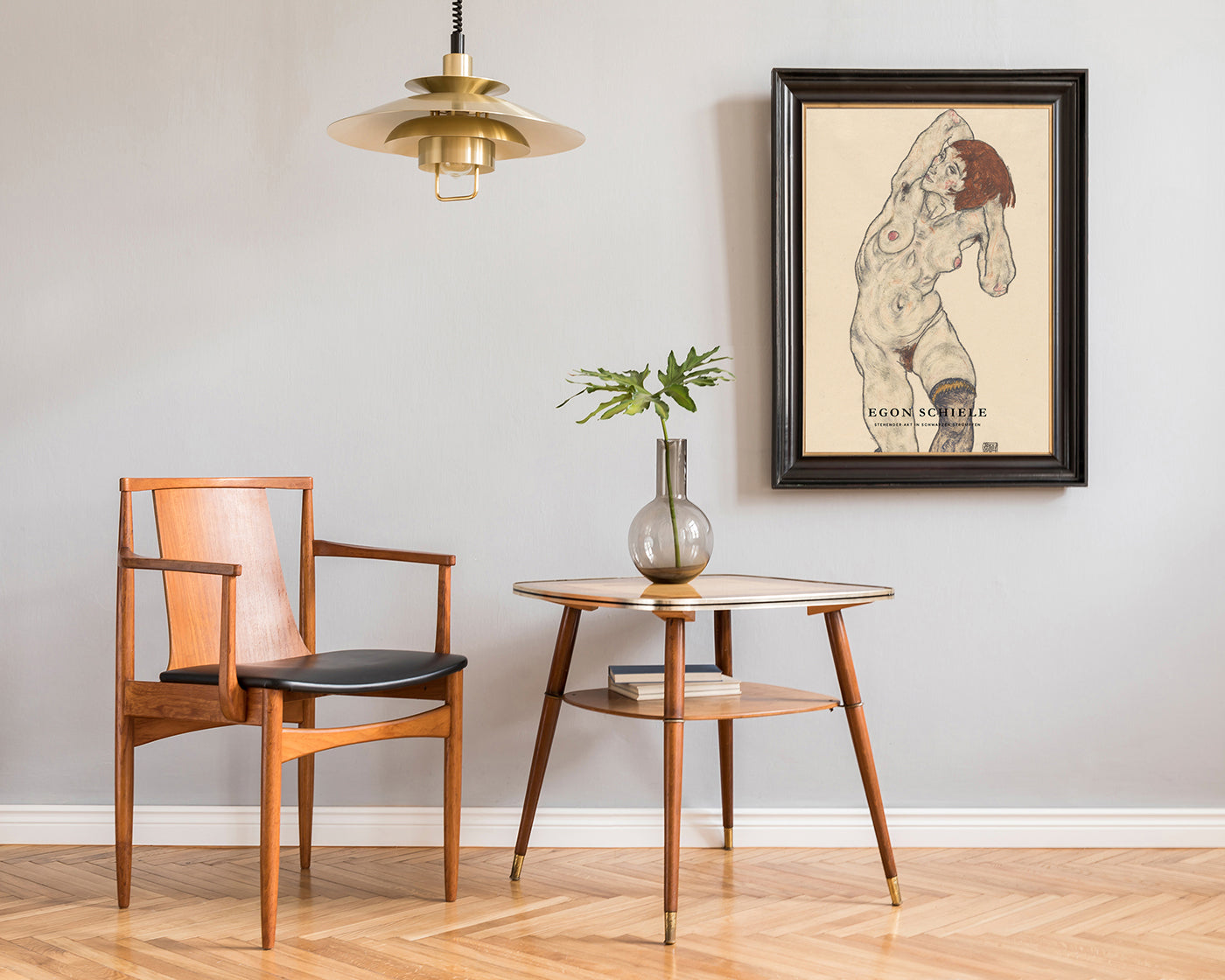 Egon Schiele - Museum-Poster II Stehender Akt in schwarzen Strümpfen