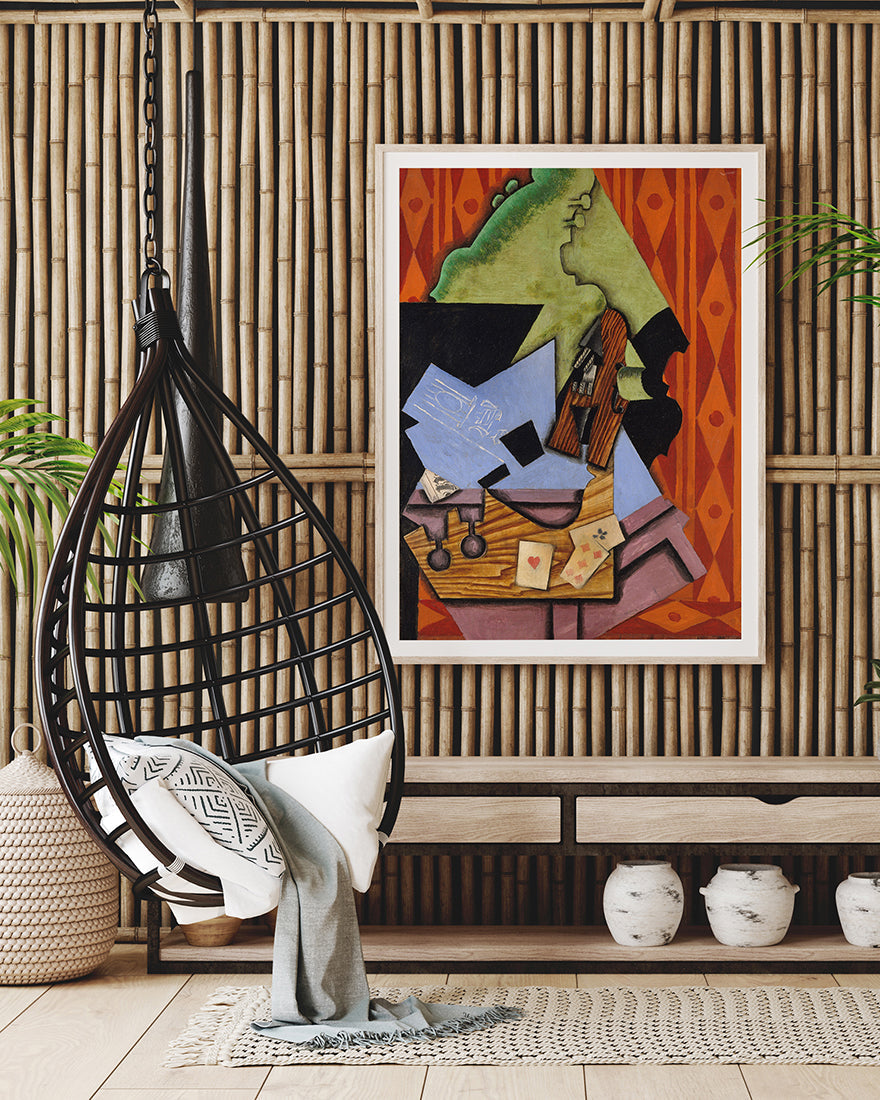 Juan Gris - Violine und Spielkarten auf einer Tabelle