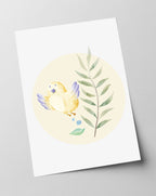 Gelber Vogel, Süße Wasserfarben-Zeichnung, Kinder und Baby Dekoration