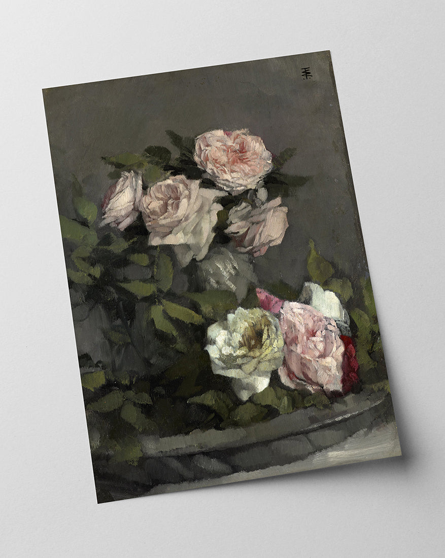 Wilhelm Trübner - Stillleben mit Rosen