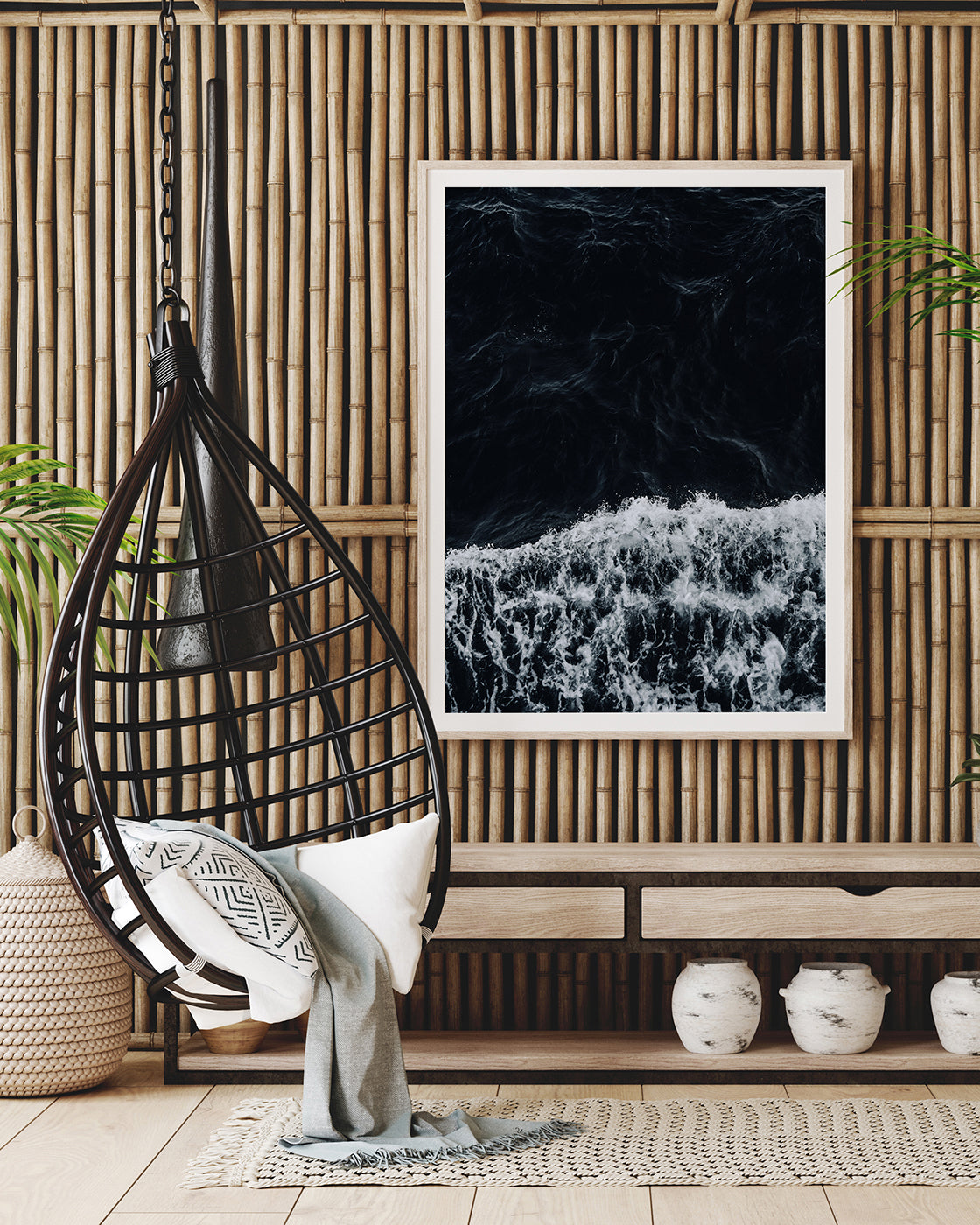 Brechende Wellen - Schwarz-Weiß