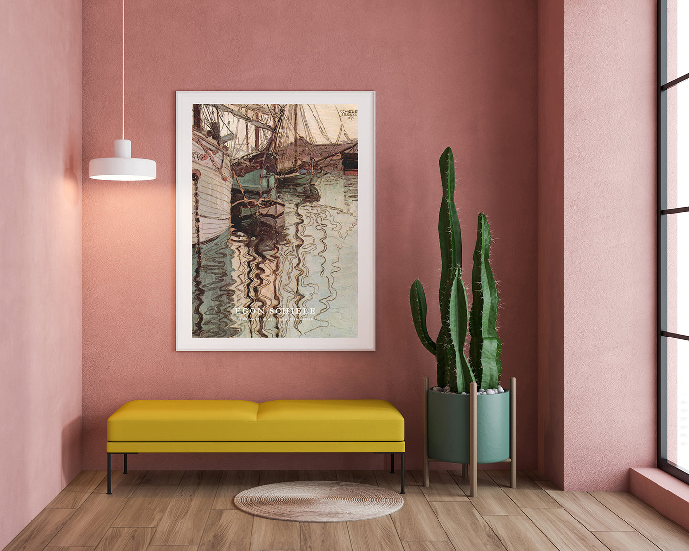 Egon Schiele - Museum-Poster II Segelschiffe mit wellenbewegtem Wasser