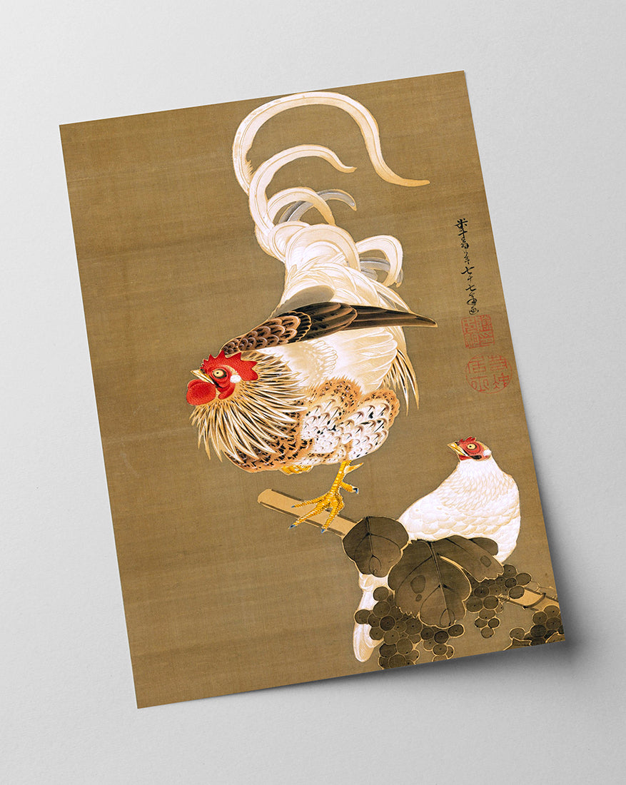 Itō Jakuchū - Hahn und Henne