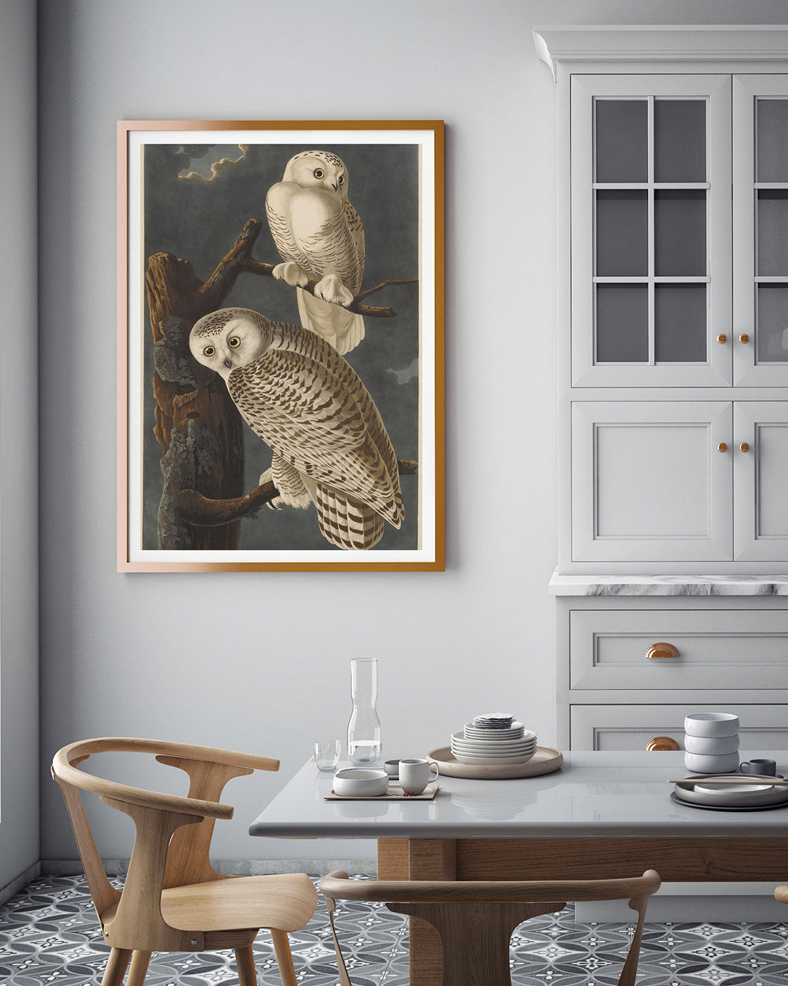 John James Audubon - Weiße Eulen bei Nacht