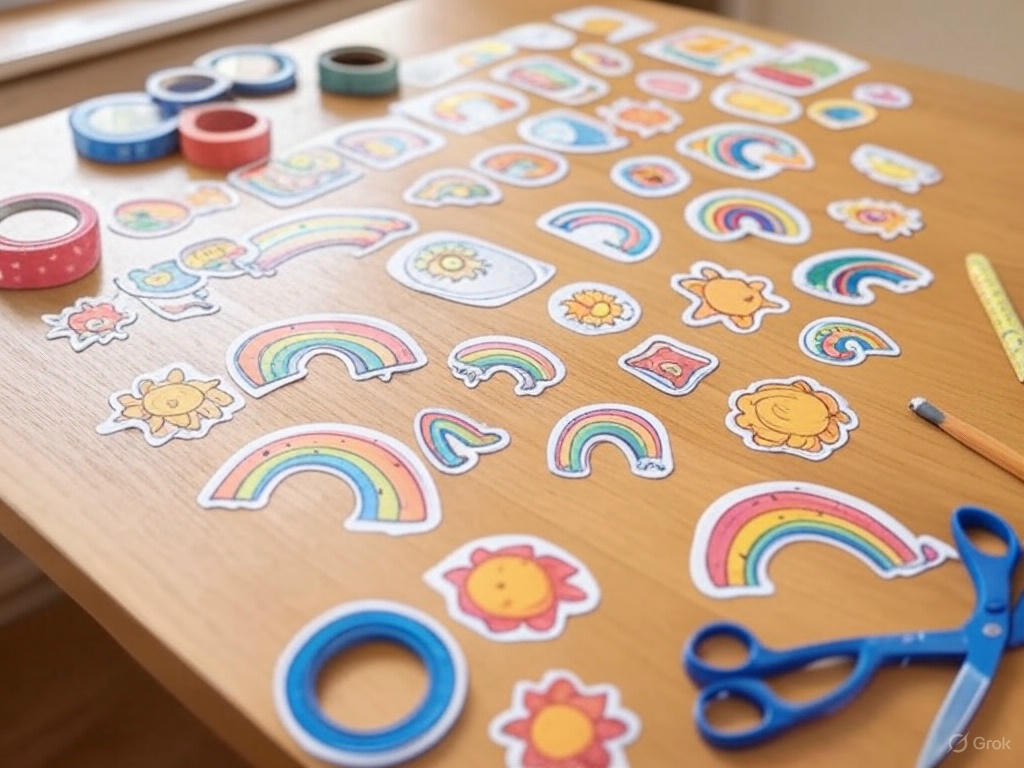 Sticker-Bogen A4 mit Konturstanzung - Aufkleber