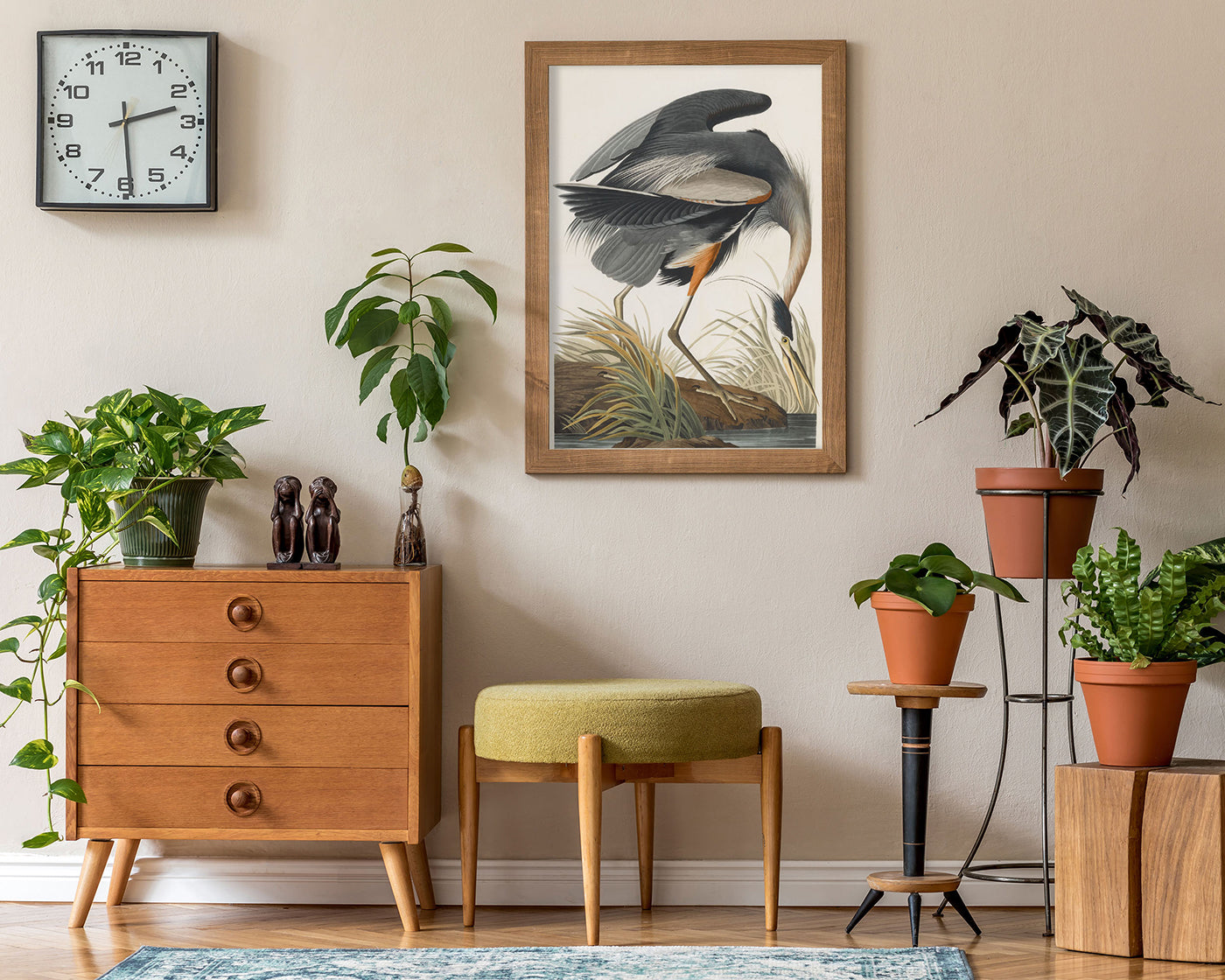 John James Audubon - Kranich auf Futtersuche