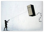 Banksy - Junge macht Fridge (Kühlschrank) Kite Street Art urban Kunst modern
