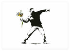 Banksy - Autonomer wirft mit Blumenstrauß statt Molotow