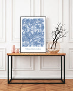 William Morris Jagd - Museum-Poster Rosen und Vögel in blau