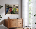 Banksy - Beatles Portrait Mund verdeckt mit Halstuch Street Art Graffiti