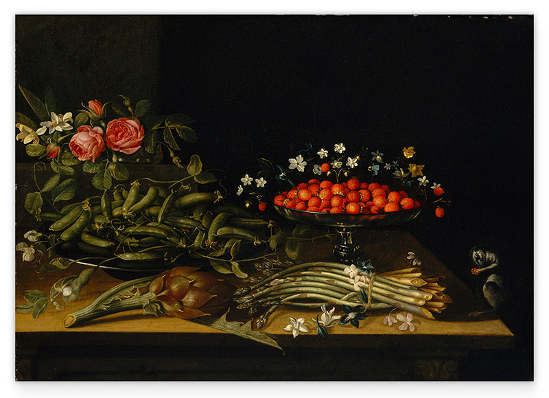 Französischer Maler - Stillleben mit Erdbeeren