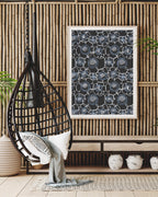 Paul Poiret zugeschrieben - Stoffdesign mit blauen Blumen