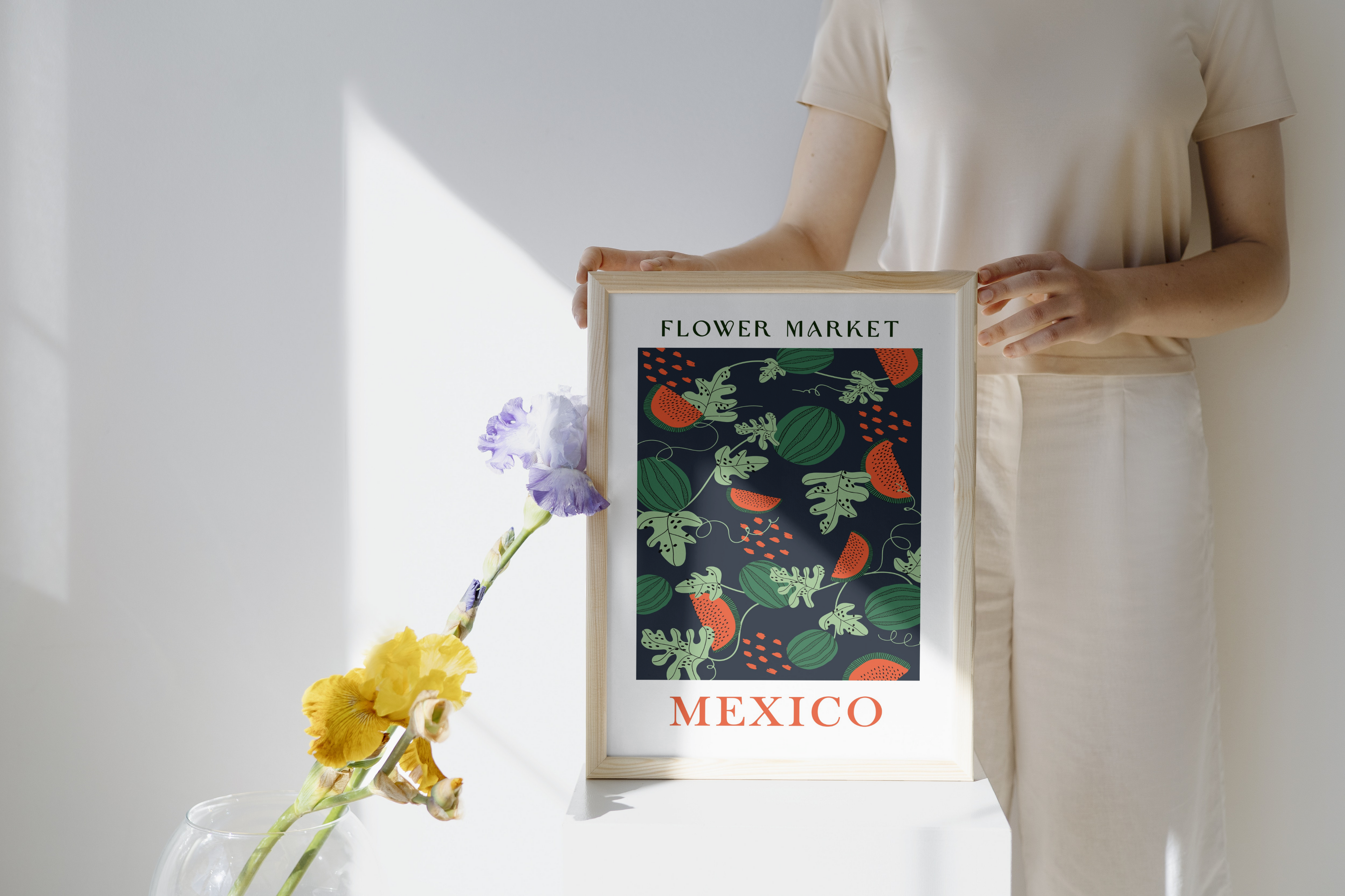 Mexico Flower Market Poster