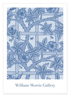 William Morris Jagd - Museum-Poster Rosen und Vögel in blau