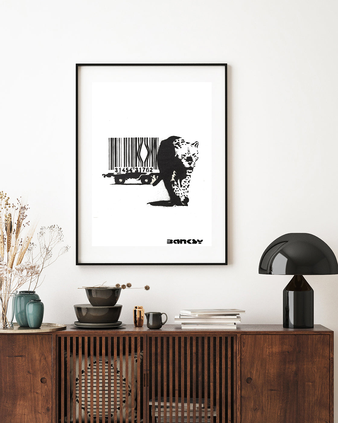Banksy - Museum-Poster Leopard mit Strichcode - Konsumkritik