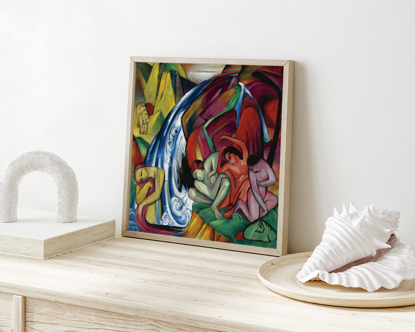 Franz Marc - Der Wasserfall (Frauen unter einem Wasserfall) (1912)