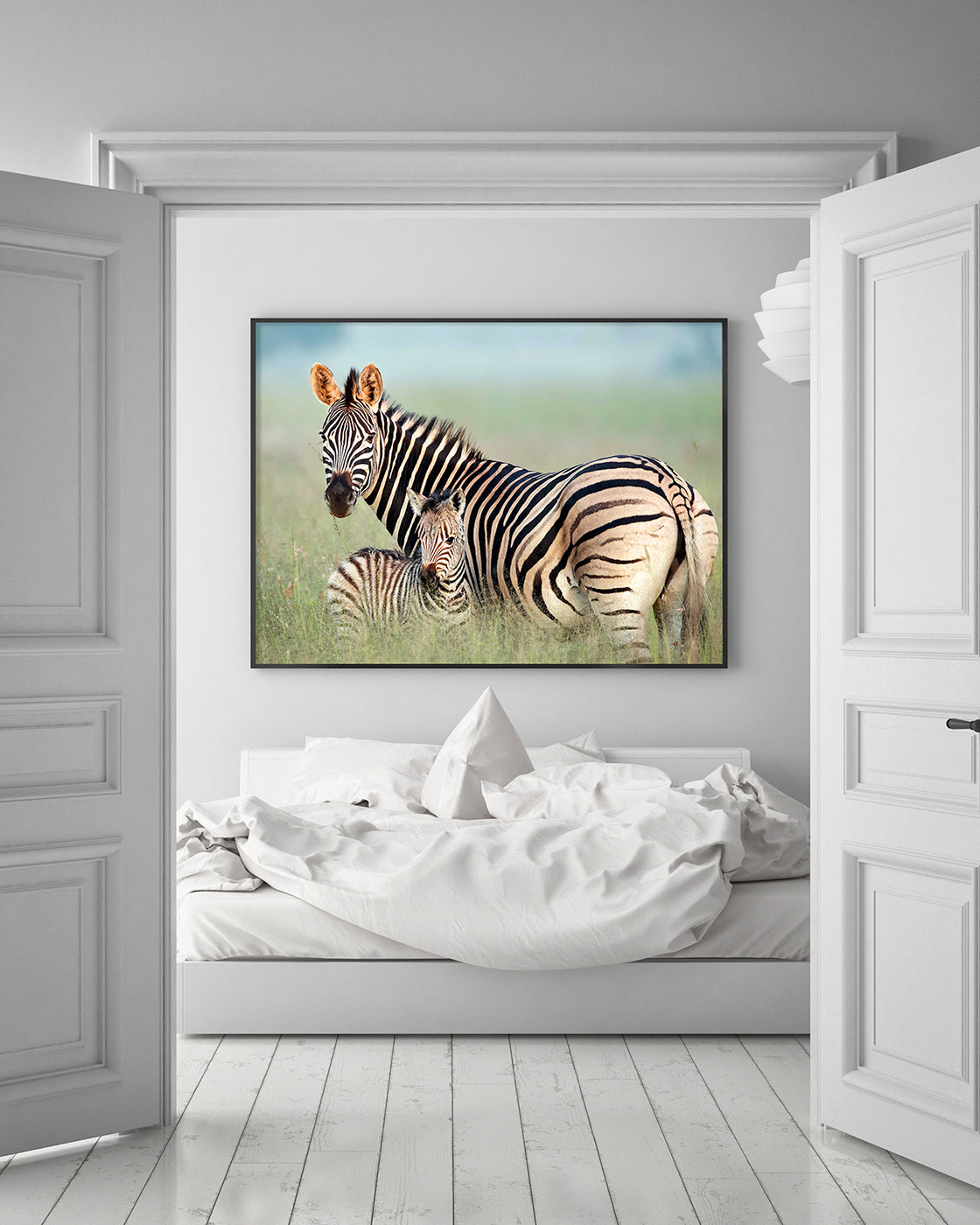 Zebra-Mama und Junges